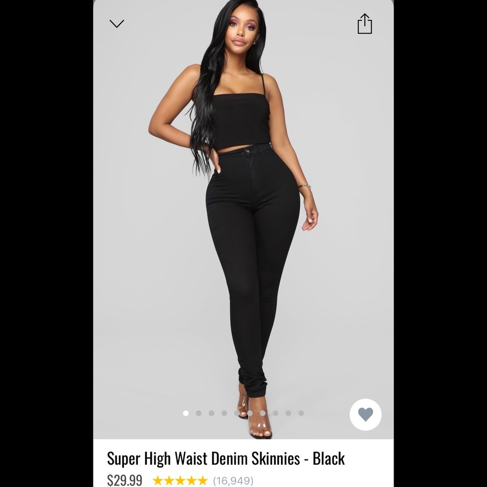 High waisted black skinnies